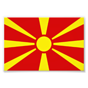 Vlag Noord-Macedonië Foto Afdruk