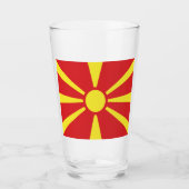 vlag Noord-Macedonië Glas (Voorkant)