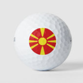 Vlag Noord-Macedonië Golfballen (Voorkant)