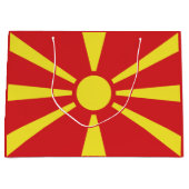 Vlag Noord-Macedonië Groot Cadeauzakje (Voorkant)