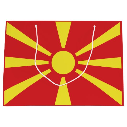 Vlag Noord-Macedonië Groot Cadeauzakje (Voorkant)