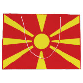 Vlag Noord-Macedonië Groot Cadeauzakje (Achterkant)