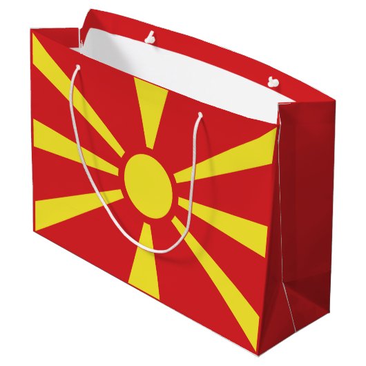 Vlag Noord-Macedonië Groot Cadeauzakje (Achterkant Gekanteld)