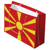 Vlag Noord-Macedonië Groot Cadeauzakje (Voorkant Gekanteld)
