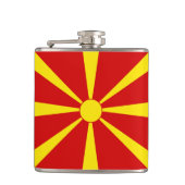 vlag Noord-Macedonië Heupfles (Voorkant)