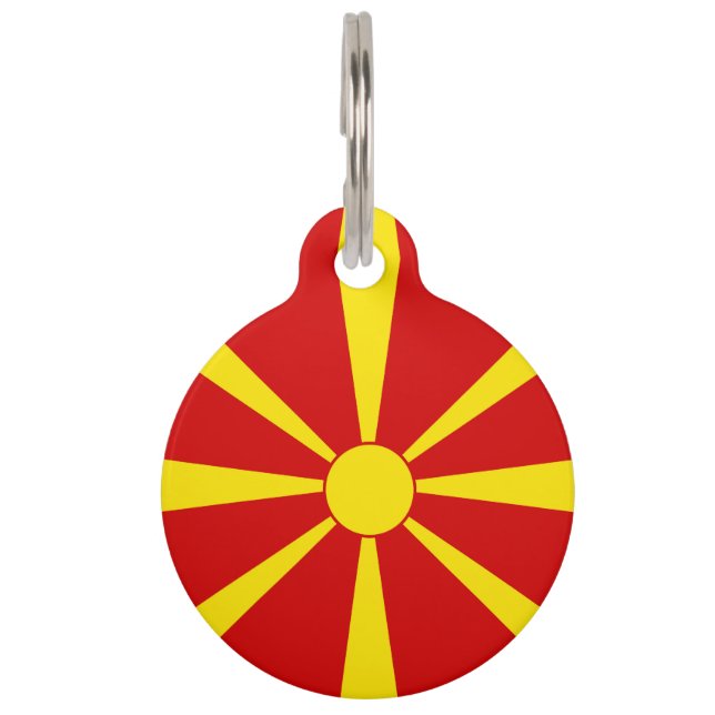 vlag Noord-Macedonië Huisdierpenning (Voorkant)