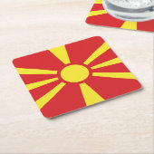 Vlag Noord-Macedonië Kartonnen Onderzetters (Schuin)