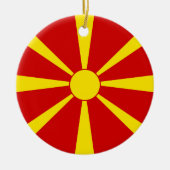 vlag Noord-Macedonië Keramisch Ornament (Voorkant)