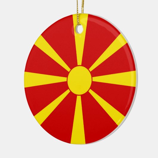 vlag Noord-Macedonië Keramisch Ornament (Links)