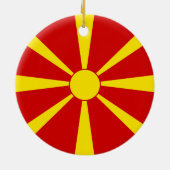vlag Noord-Macedonië Keramisch Ornament (Achterkant)