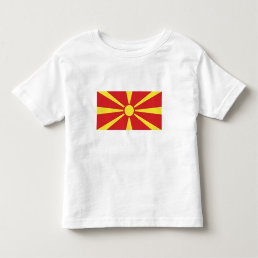 Vlag Noord-Macedonië Kinder Shirts (Voorkant)