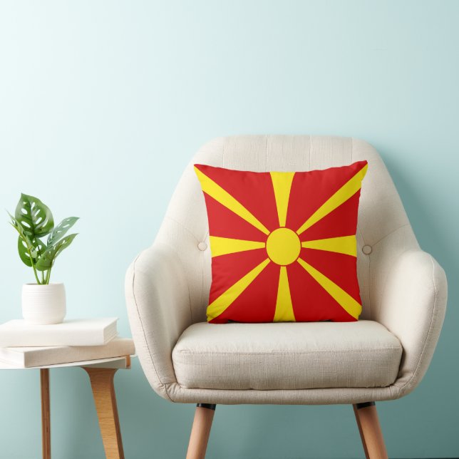 vlag Noord-Macedonië Kussen (Stoel)