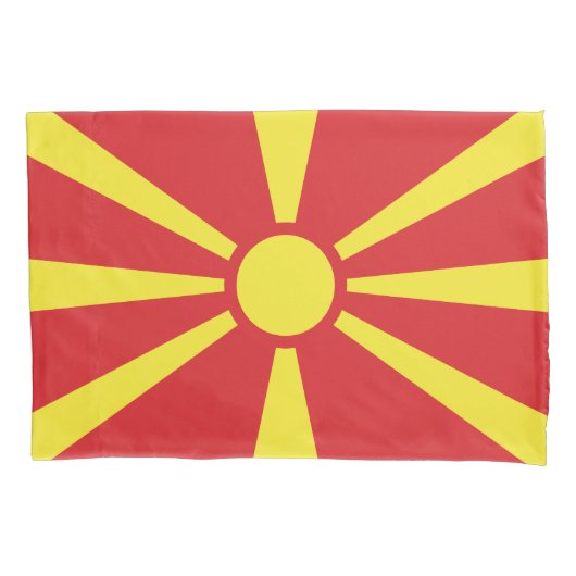 Vlag Noord-Macedonië Kussensloop (Voorkant)