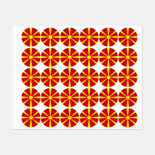 vlag Noord-Macedonië Labels (Vel)