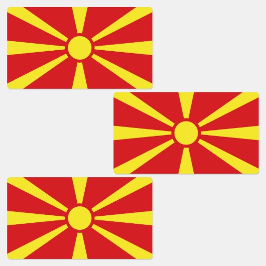 Vlag Noord-Macedonië Labels (Groep)
