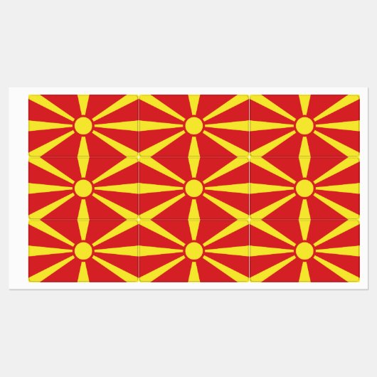 Vlag Noord-Macedonië Labels (Vel)