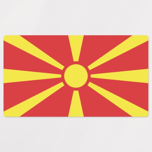Vlag Noord-Macedonië Labels (Design 2)