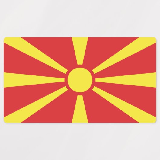 Vlag Noord-Macedonië Labels (Design 1)