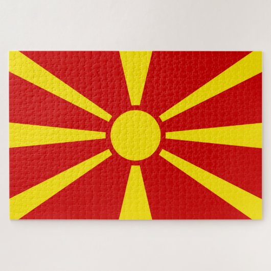 Vlag Noord-Macedonië Legpuzzel (Horizontaal)