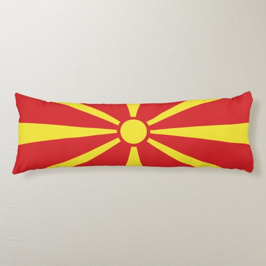 Vlag Noord-Macedonië Lichaamskussen (Voorkant)