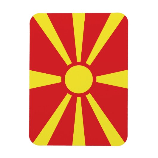 Vlag Noord-Macedonië Magneet (Verticaal)