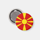 Vlag Noord-Macedonië Magneet (Voorkant / Achterkant)