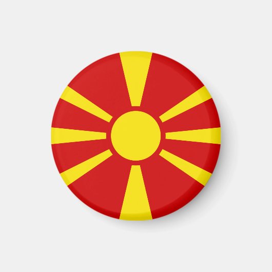 Vlag Noord-Macedonië Magneet (Voorkant)
