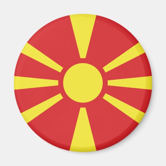Vlag Noord-Macedonië Magneet (Voorkant)