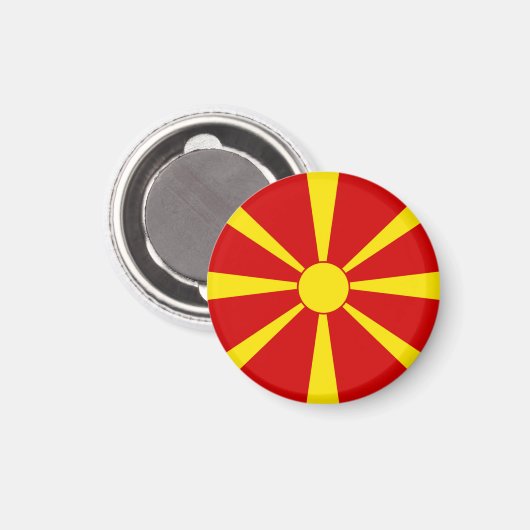 vlag Noord-Macedonië Magneet (Voorkant / Achterkant)