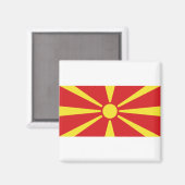 Vlag Noord-Macedonië Magneet (Voorkant / Achterkant)