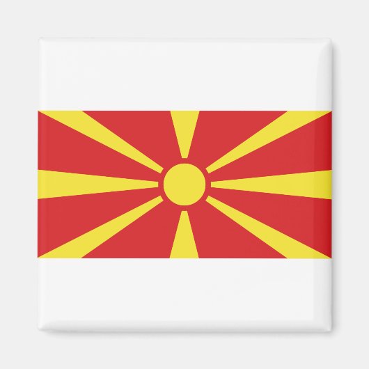Vlag Noord-Macedonië Magneet (Voorkant)