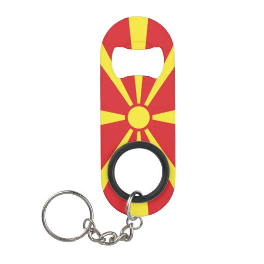Vlag Noord-Macedonië Mini Flessenopener (Voorkant)