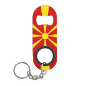 vlag Noord-Macedonië Mini Flessenopener (Voorkant)