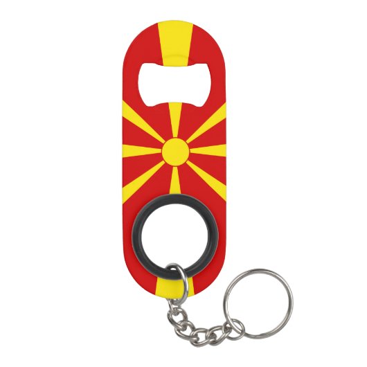 vlag Noord-Macedonië Mini Flessenopener (Achterkant)