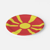 Vlag Noord-Macedonië Papieren Bordje (Gekanteld)