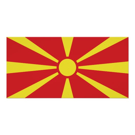 Vlag Noord-Macedonië Perfect Poster (Voorkant)
