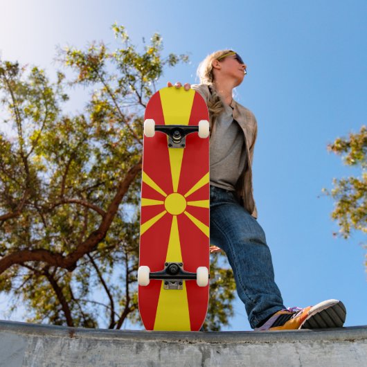 vlag Noord-Macedonië Persoonlijk Skateboard (Buiten 1)