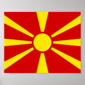 Vlag Noord-Macedonië Poster (Voorkant)
