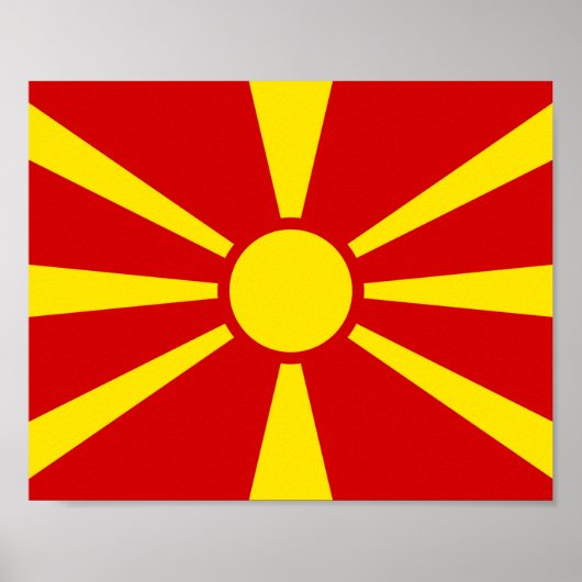 Vlag Noord-Macedonië Poster (Voorkant)