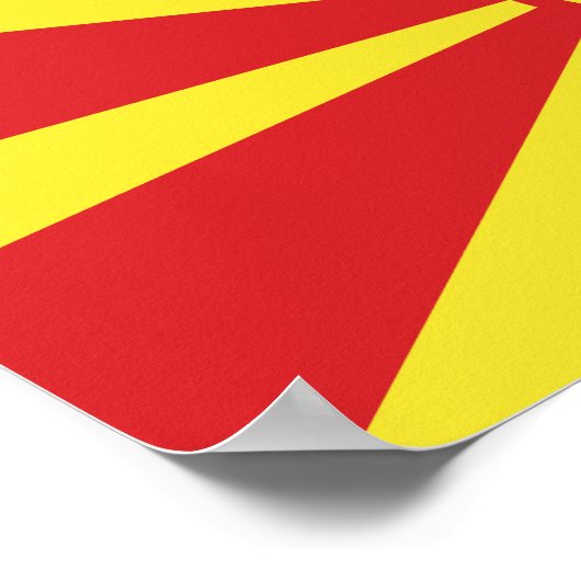 Vlag Noord-Macedonië Poster (Hoek)