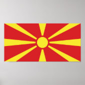 Vlag Noord-Macedonië Poster (Voorkant)