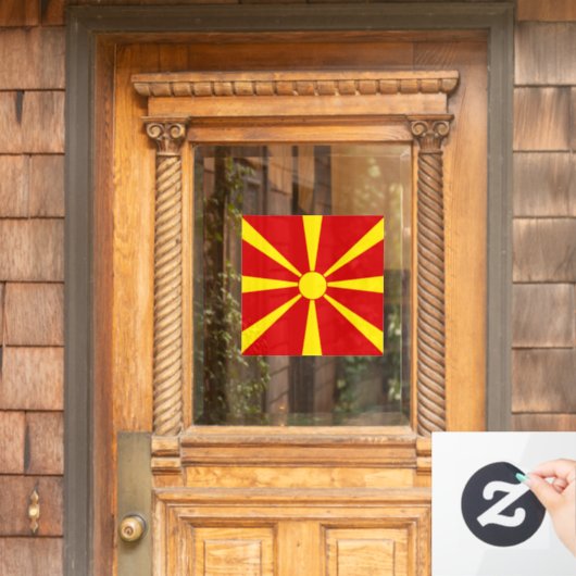 vlag Noord-Macedonië Raamsticker (Huis Deur)