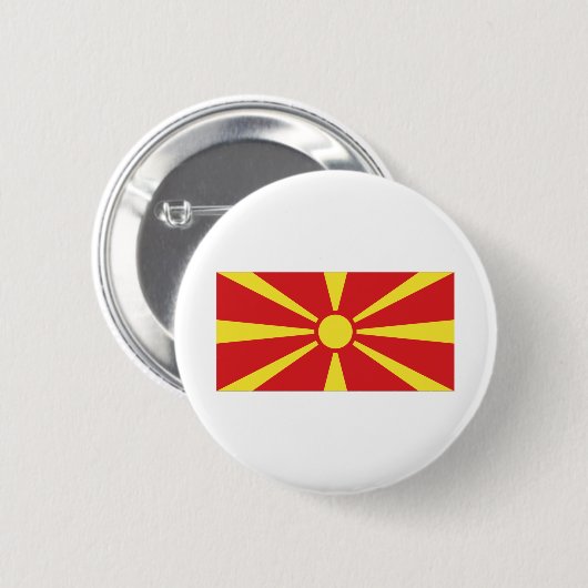 Vlag Noord-Macedonië Ronde Button 5,7 Cm (Voorkant /achterkant)