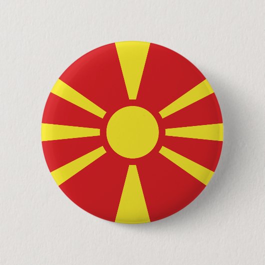 Vlag Noord-Macedonië Ronde Button 5,7 Cm (Voorkant)