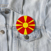 Vlag Noord-Macedonië Ronde Button 7,6 Cm (In situ)