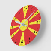Vlag Noord-Macedonië Ronde Klok (Hoek)