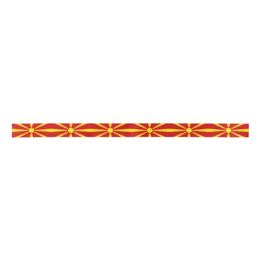 Vlag Noord-Macedonië Satijnen Lint (Voorkant)