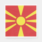 Vlag Noord-Macedonië Servet (Voorkant)