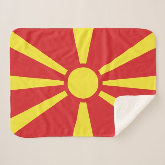 Vlag Noord-Macedonië Sherpa Deken (Voorkant (horizontaal))