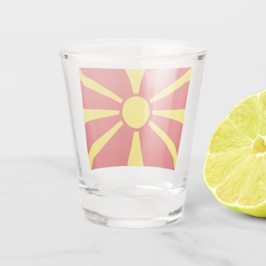 Vlag Noord-Macedonië Shot Glas (Achterkant)